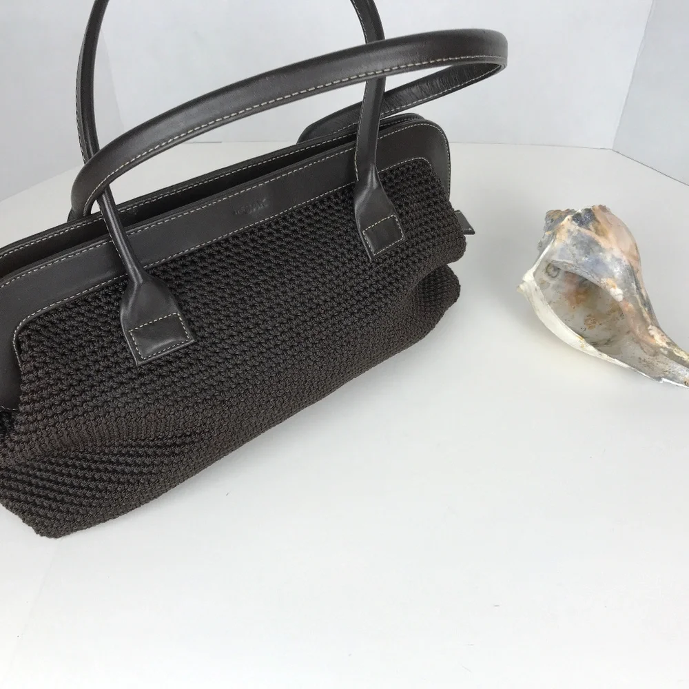 The SAK bag, Brown Double Handle Knit